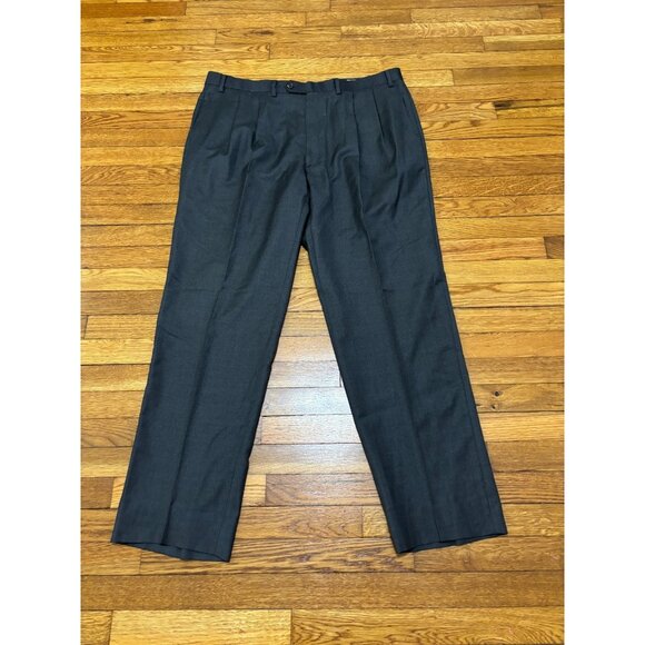 Lauren Ralph Lauren Mens Dress Pants Sz 42x33 Gray Wool & Cashmere Pleated - Picture 1 of 7